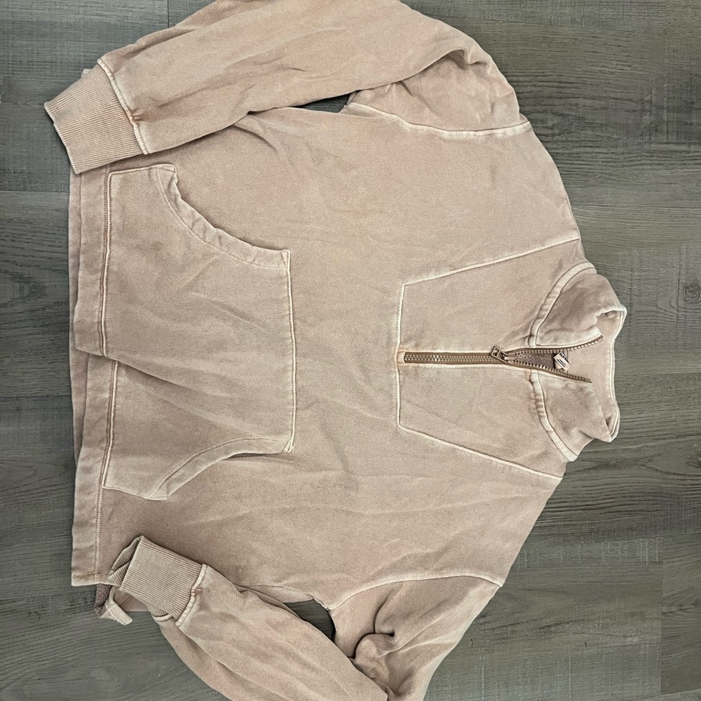 Old Navy Tan Half-Zip Sweatshirt